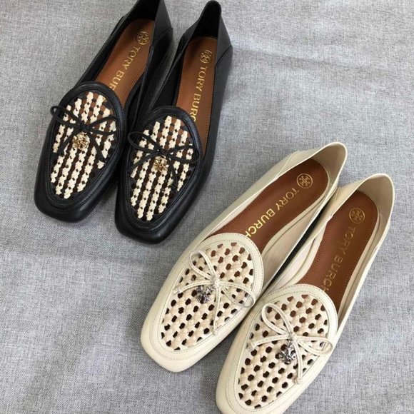 TORY BURCH * NIB $348 * CONVERTIBLE TORY CHARM WOVEN LOAFER Black Oatmeal 11 - Picture 16 of 16